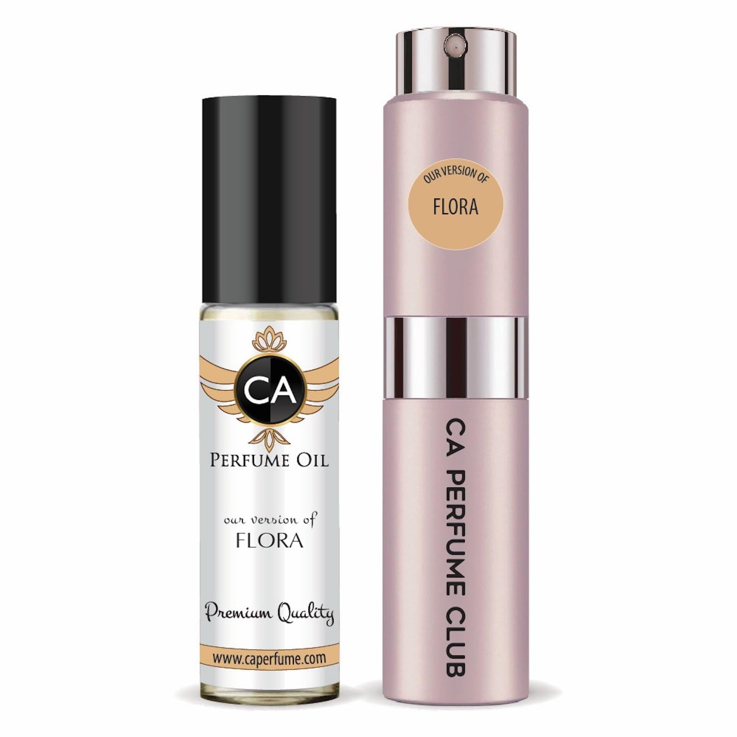 CA Perfume Duo Impression of Flora For Women Perfume Layering Set Long Lasting Travel Size EDP + Body Oil Roll-On Bottle 0.27 Fl Oz+0.33 Fl Oz