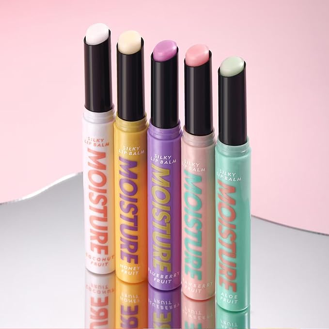 2 in 1 Moisturizing Tinted Lip Gloss Lip Balm Hydrating Glossy Hypoallergenic Natural Women Girls Teens Students Long Lasting Dry Lip Care Strawberries # 02