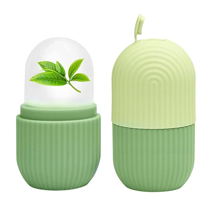 Ice Face Roller, Ice Roller for Face and Eye,Gifts for Mom,Face Roller Skin Care,Naturally Tone and Tighten,Silicone Facial Massage Ice Mold,Reusable Face Massage,Ice Mold for Face Beauty (Green)
