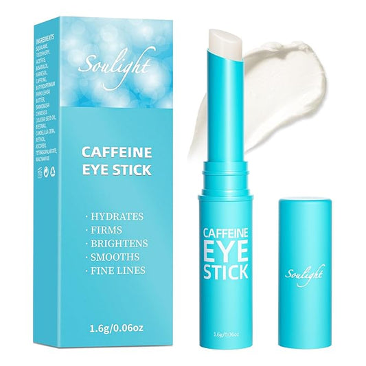 Soulight Caffeine Eye Stick, Anti-Aging Eye Balm, Advanced Revitalizing Eye Cream for Wrinkles, Dark Circles, Puffiness & Bags Under Eyes- Retinol Eye Cream Moisturizes, Softens & Nourish Skin
