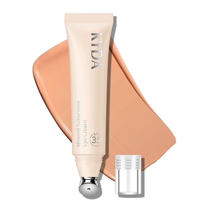 Mineral Sunscreen Eye Cream, 3-in-1 Anti-Aging Sunscreen Under Eye Treatment Cream, SPF 35, Mineral Concealer for Smooth Eyelines Cover Dark Circles, 03