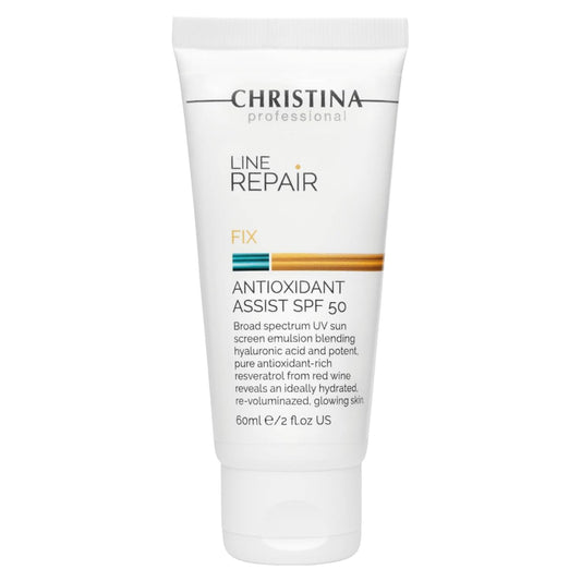Christina Line Repair Fix Antioxidant Assist SPF 50 Sunscreen for Face - 60 ml - Broad Spectrum UVA/UVB Protection Daily Face Sunscreen with Hyaluronic Acid and Resveratrol