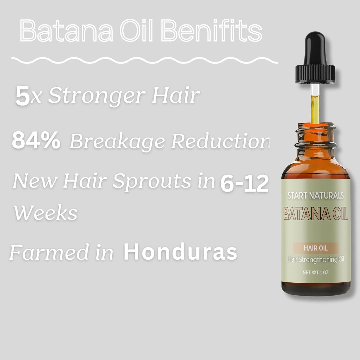 Batana Oil for Hair Strength, 100% Pure & Natural from Honduras, Promotes Hair Wellness for Men & Women