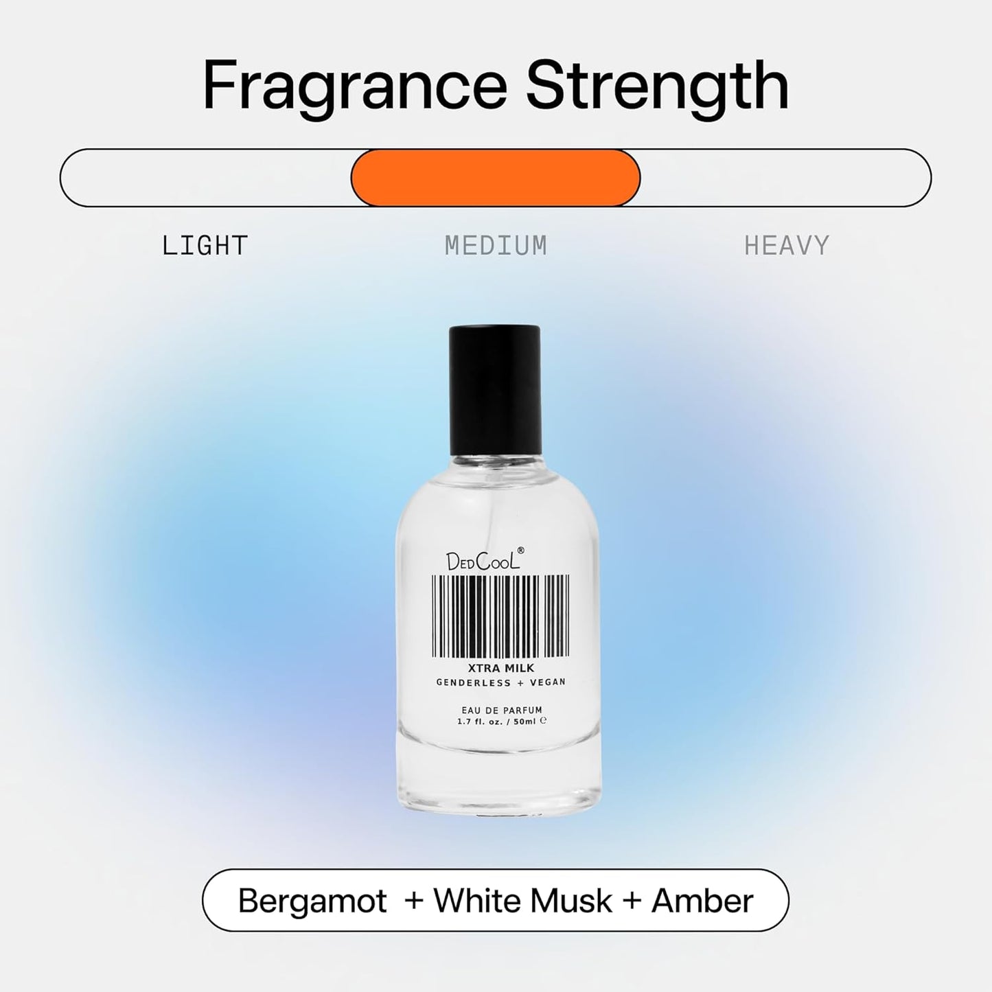 DedCool Eau de Parfum | Xtra Milk | Genderless Luxury Fragrance with Bergamot, White Musk & Amber | Non-Toxic, Vegan | Long Lasting Perfume for Men & Women | Clean, Sophisticated Aroma | 1.7 fl. oz.