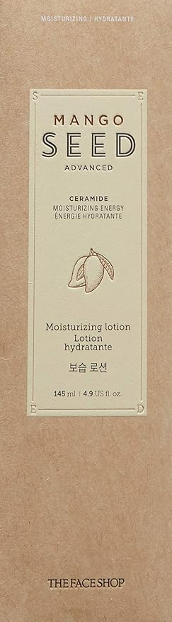 THE FACE SHOP Mango Seed Moisturizing Lotion | Ultra-Moisturizing Lotion for Healthy Radiance to Dry & Flaky Skin | Intense Hydrating & Nourishing Skincare, 4.9 Fl Oz (Pack of 1)