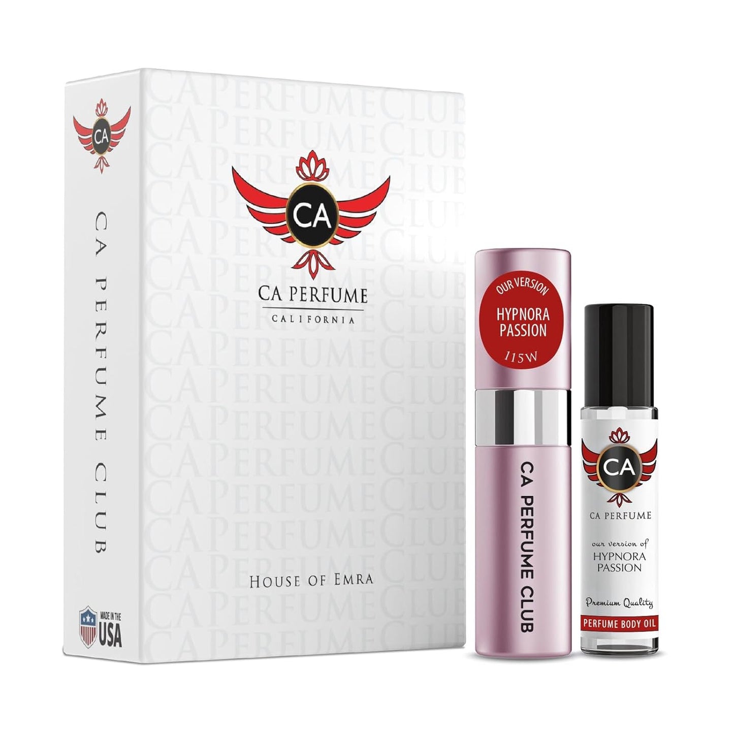 CA Perfume Duo Impression of Hypnora Passion For Women Perfume Layering Set Long Lasting Travel Size EDP + Body Oil Roll-On Bottle 0.27 Fl Oz+0.33 Fl Oz