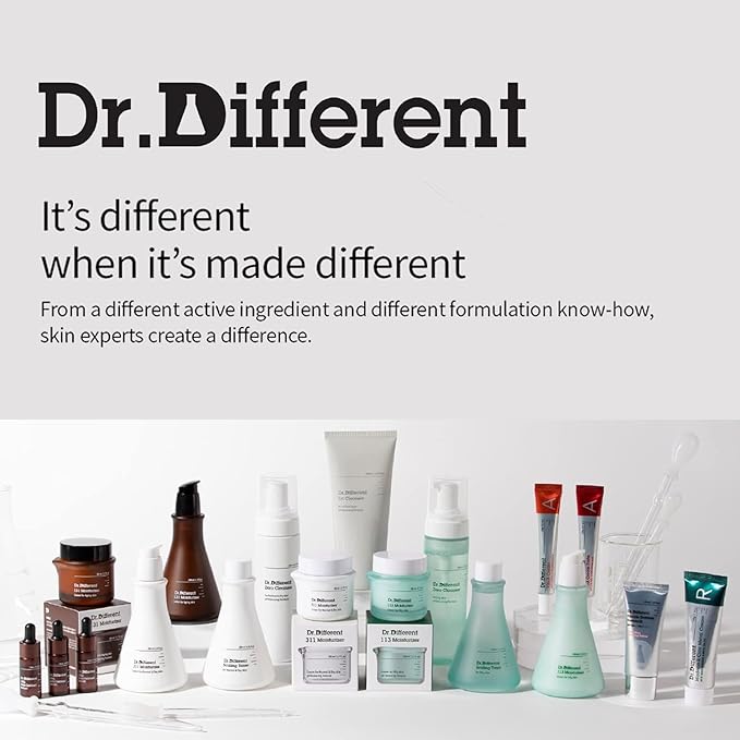 Dr.Different Calming & Moisture Mask 5 Sheets - NMF and Panthenol Hydrating Mask Sheet for Damaged Skin, 100% Cotton Sheet, Soothing for Sensitive Skin