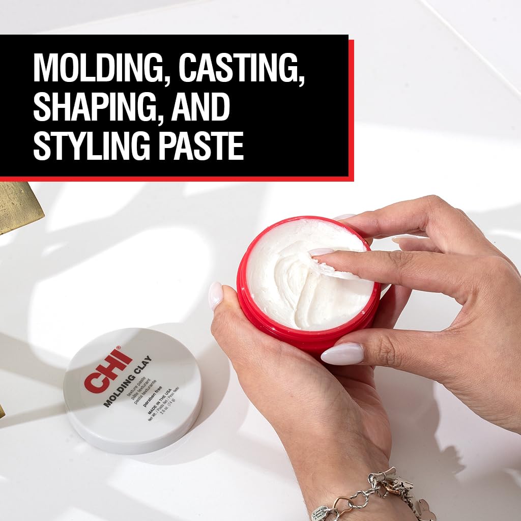 CHI Molding Clay Texture Hair Paste, Styling Product For Volume, Texture & Body, Paraben & Gluten-Free, 2.6 Oz