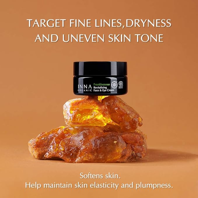 INNA ORGANIC Rejuvenating Face Cream, Anti-aging, Wrinkle Care, Fine Lines & Tightening, EWG & COSMOS Certified | Frankincense Essential Oils Infused Skin Care | Luxury Clean Beauty