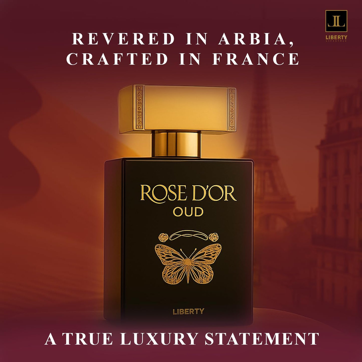 Liberty Oud Eau de Parfum for Men, 3.4 Oz,Rose Dyor Anniversary Edition, Luxury Woody Oud Perfume with Premium Scent for All-Day Freshness, Perfume for men, arabian,perfumes arabes para hombres