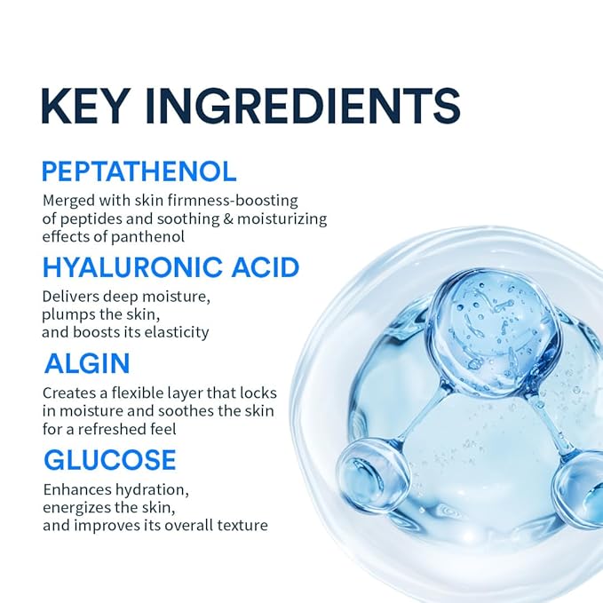 ANOTHERFACE PEPTATHENOL™ Aqua Balance Modeling Pack, Deep Hydrating & Cooling Jelly Mask, Intensive Calming & Soothing, Smooth Skin Texture, Home Spa Kit, Korean Skin Care, 4 cups in 1 Pack, Vegan