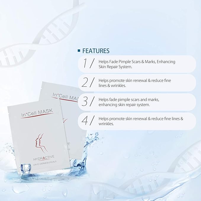 INCELLICE Derma Roller Facial Mask After Microneedling Mask, Hyaluronic Acid Face Mask, 5pcs Collagen Repair Sheet Mask for Hydration, Soothing, Cooling, Reducing Redness and Burnin