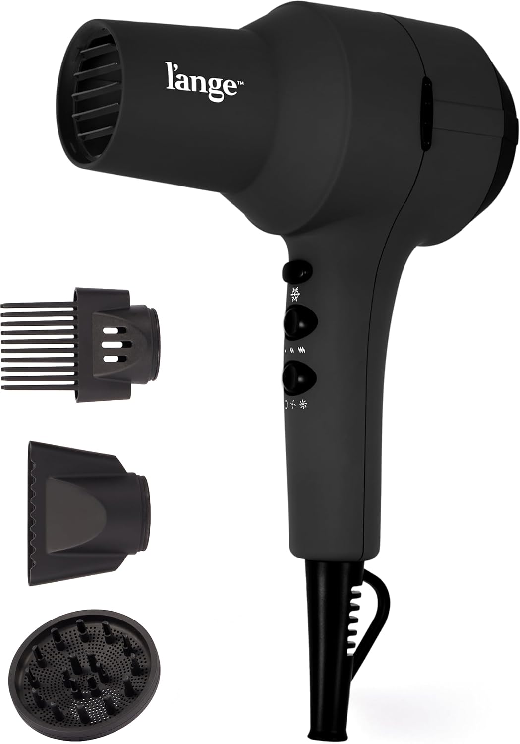 L'ANGE HAIR PowerStyle Ionic Turbo Hair Dryer | 1875W Fast Drying & Precision Styling for Long-Lasting, Frizz-Free Looks | Advanced Ionic Technology Smooths & Shines Hair (Black)