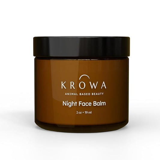 Night Face Balm - Grass Fed Tallow Cream w/Essential Oils. Growth Factors & Stem Cells for Natural Skin Rejuvenation. Collagen and Elastin to Boost Skin Renewal. Clean Beauty, No Additives