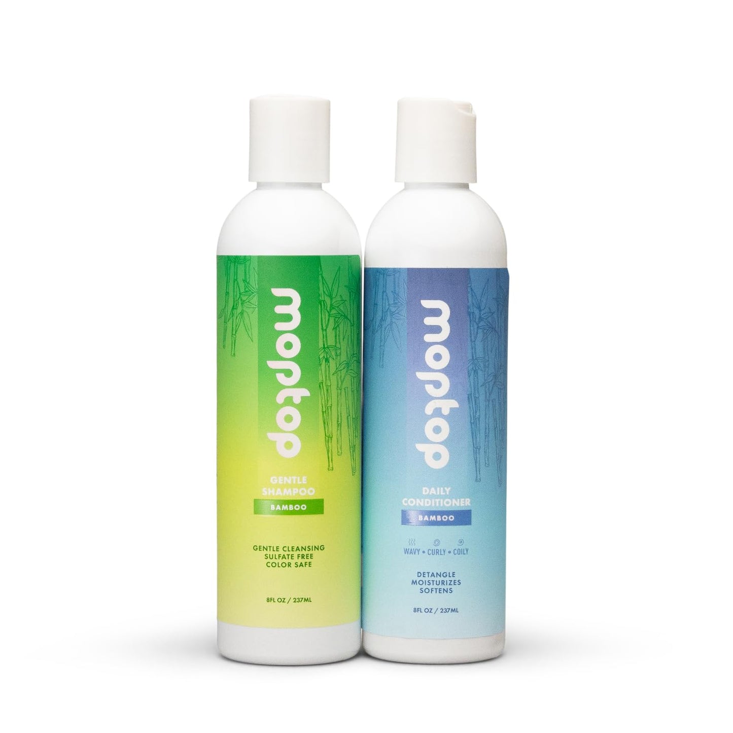 MopTop Sulfate Free Shampoo and Conditioner – Curly Hair Natural Shampoo and Conditioner Helps Restore Dry Damaged Hair & Reduce Frizz, Paraben Free Natural Hair Products for All Hair Types (2pk)