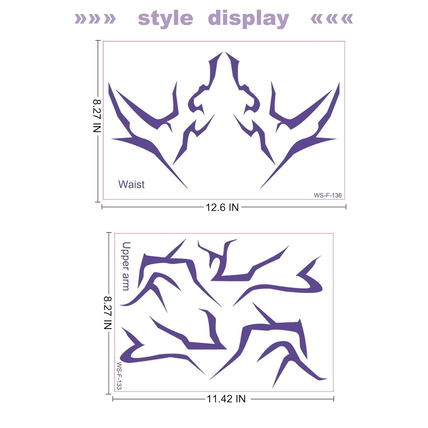 Temporary Tattoos,Cosplay Tattoos Stickers,Cosplay Accessories for Cosplay, Halloween and Party Makeup