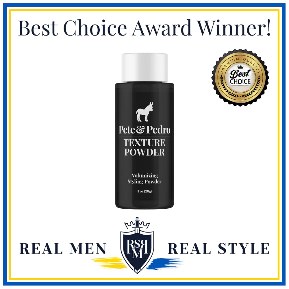 Pete & Pedro TEXTURE POWDER - Texturizing and Volumizing Styling Powder For Men & Women | Adds Mega Volume & Texture, Matte Finish, Root Lifting & Restyleable Hold | As Seen on Shark Tank, 0.5 oz.