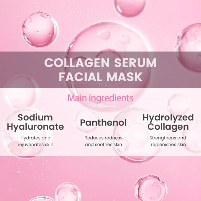 Face Sheet Mask Skincare,Hydrating Spa Face Mask For Sensitive Skin,Moisturize,Nourish for All Skin Types,Natural Skin Care Spa Face Mask for Women Men Girls,Pack of 6