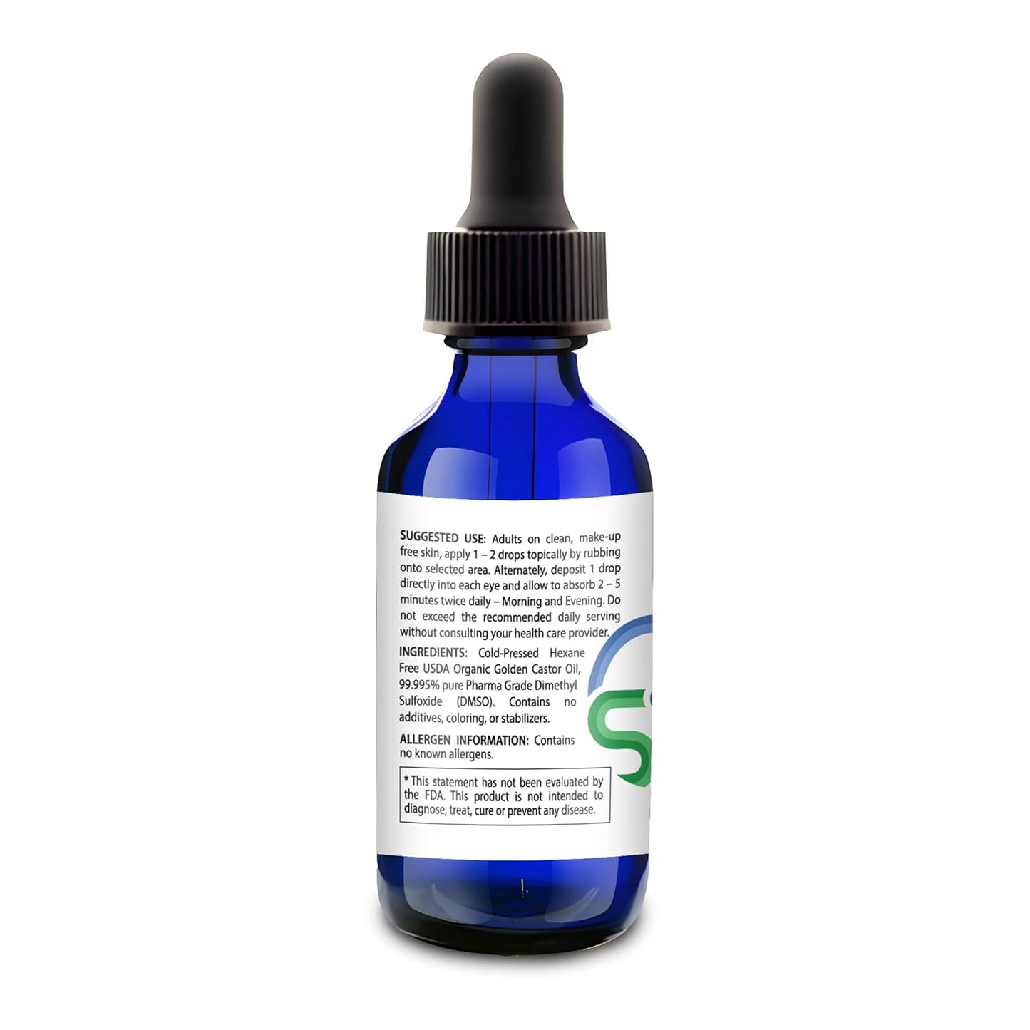 MEINTU DMSO Castor Oil- Pure Cold Pressed Organic Blend Supports Skin Renewal, Detox & Immune Balance- Hexane Free for Face, Joint & Muscles- Vegan Castor Oil for Eyelashes- 2 Oz