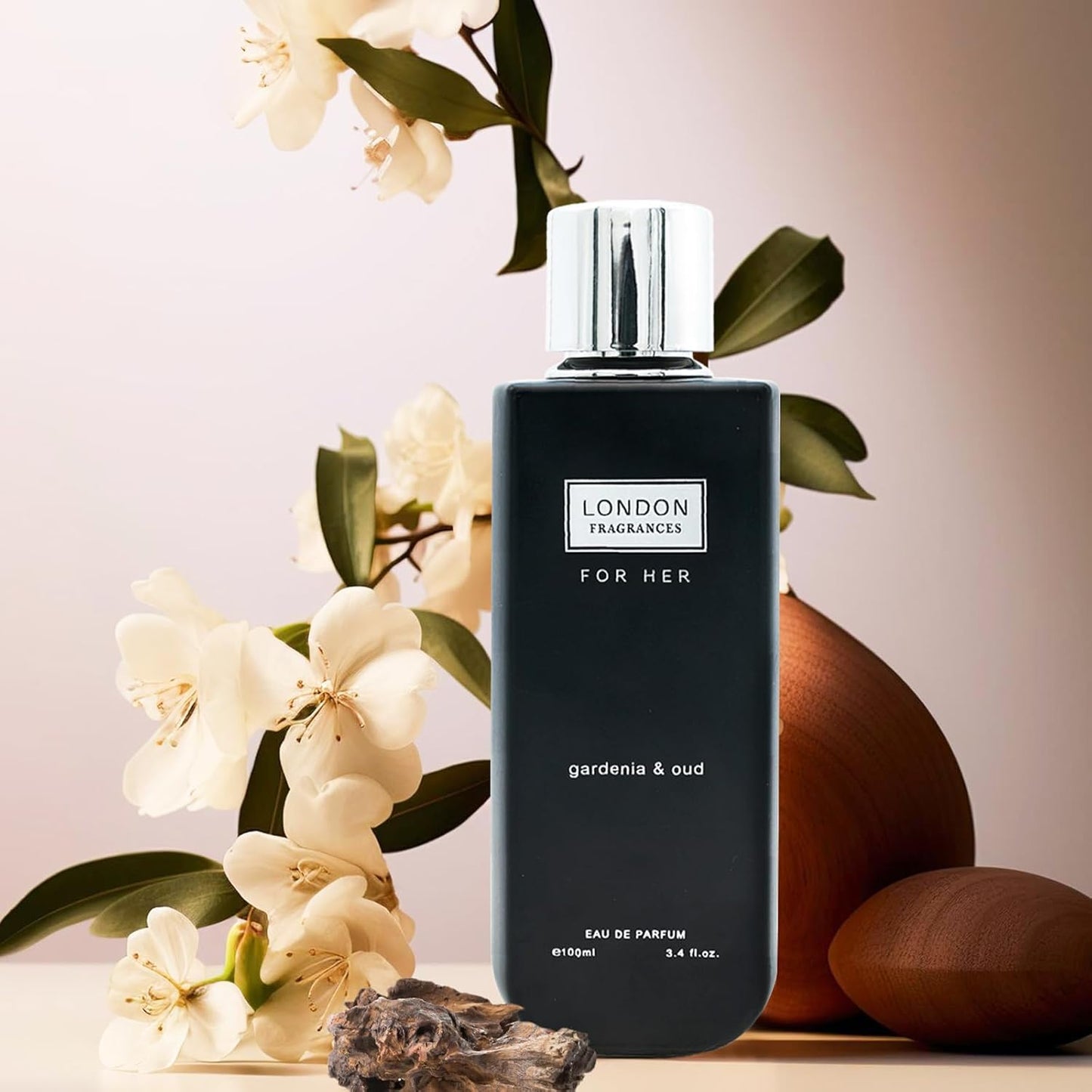 London Fragrances Gardenia and Oud - White Floral, Musky Scent - Women's Fragrance - Captivating Perfumes for Women - 3.4 oz EDP Spray