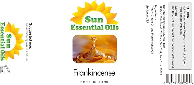 Sun Essential Oils Frankincense Essential Oil (4oz) – Bulk Frankincense Aromatherapy Oil