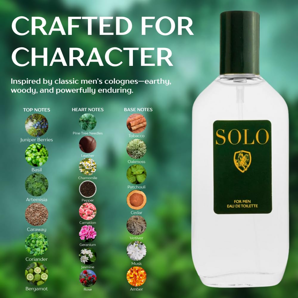 American Collection Cologne for Men – INSPIRED by A WORLD RENOWNED MEN’S PERFUME – Juniper, Pine, Tobacco, Oakmoss – Bold, Masculine, Earthy, Long-Lasting Eau De Toilette 80 ml (Solo 80 ml)