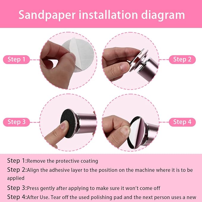 60 Pcs Sandpaper Set 1.7'' x 1.7'' for Electric Foot Callus Remover,Pedicure Disc,Sander Discs Replace Set - 1 Box (30 Fine Grit and 30 Coarse Grit)