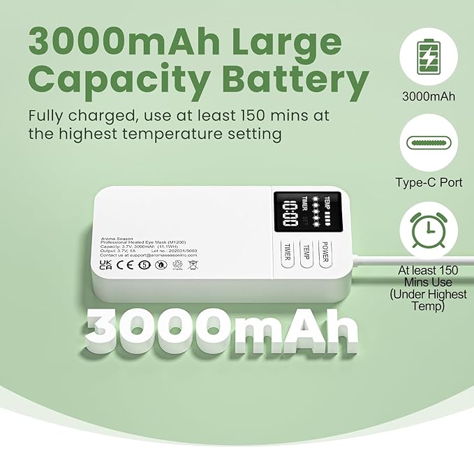 Aroma Season Vibrating Heated Eye Mask and Hygienic Eyelid Sheets