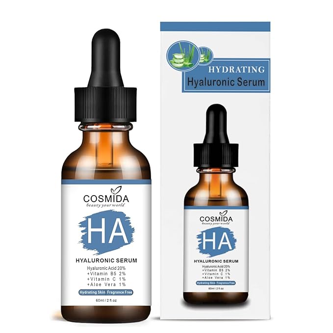 Hyaluronic Acid Serum for Face with Vitamin B5,Pure Hyaluronic Acid Anti-Aging Serum for Plump up skin with intense hydration,Best for Dry, Dehydrated and Sensitive Skin,for Men & Women 2fl.oz