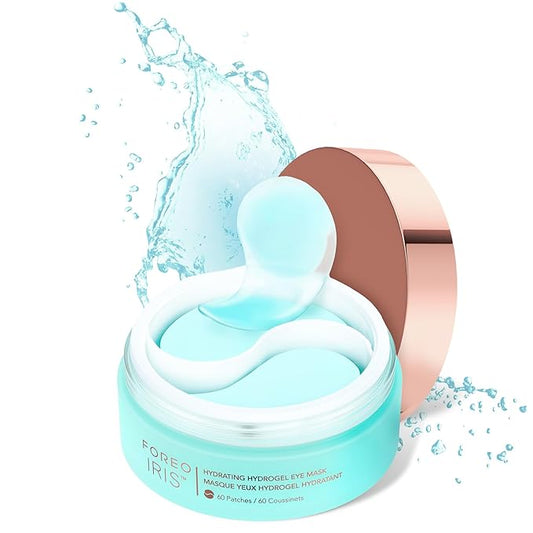 FOREO IRIS Hydrating Hydrogel Eye Mask - Dark Circles Under Eye Treatment for Women & Men - Puffy Eyes Treatment - Hydrating & Refreshing - Vegan - All Skin Types - 60 Under Eye Patches
