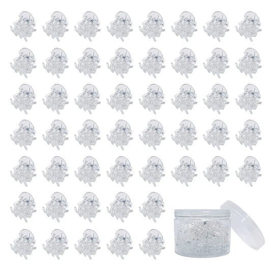 50 PCS Mini Hair Claw Clips， Bangs Strong Grip Multifunction Clamp Clips. (Transparent white)