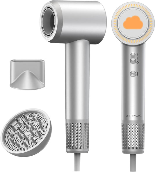 Hair Dryer Blow Dryer with Diffuser Nozzle, Fast Drying, 200 Million Negative Ionic for Hair Care, No Heat Damage, Low Noise Quiet, Durable Compact Lightweight Hairdryer for Women Home Travel