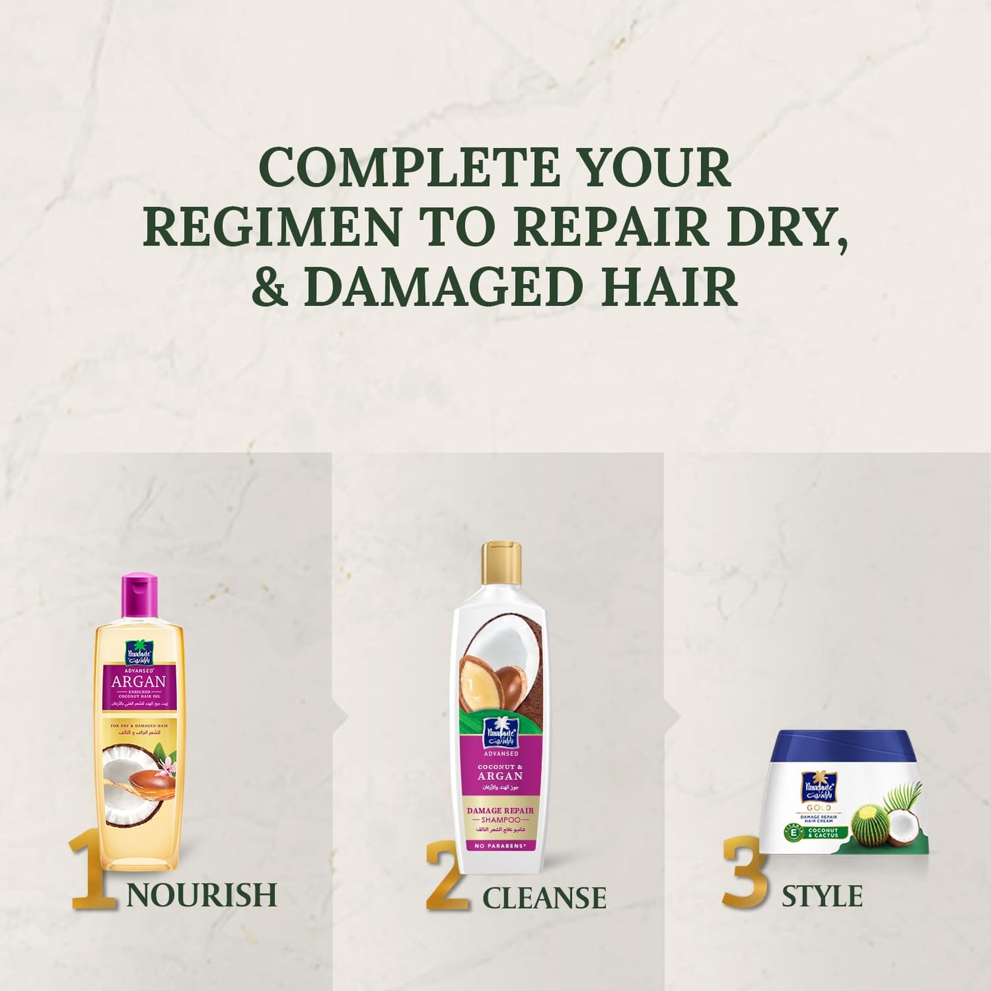 Parachute Advansed Argan Shampoo for women & men | Repairs Dry & Damaged Hair| Moisturizes Hair| 0% Harmful Chemicals | 11.4 Fl oz | Pack of 2