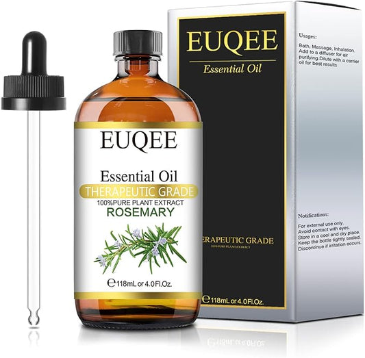 Rosemary Essential Oil 118ml Pure Rosemary Oil with Glass Dropper for Aromatherapy, Diffuser, Soap & Candle Making - 4Fl.Oz