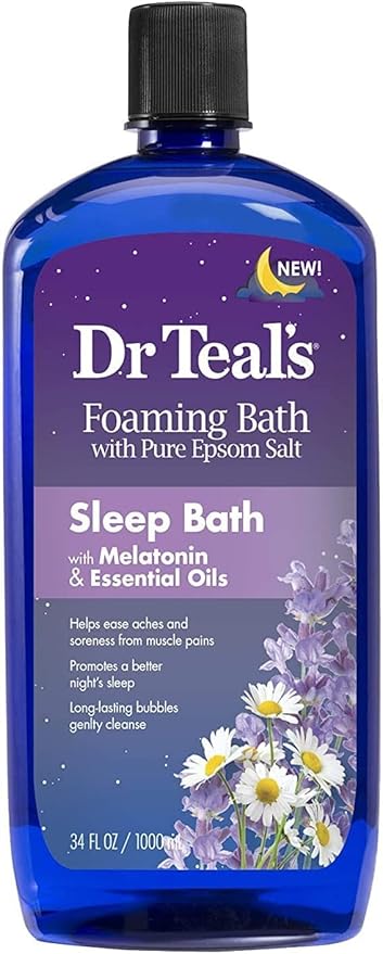 Dr. Teal's Foaming Bath Variety Gift Set (2 Pack, 34oz Ea.) - Melatonin Sleep Soak & Glow & Radiance with Vitamin C and Citrus Essential Oils - Moisturizes Skin & Promotes a Better Nights Sleep