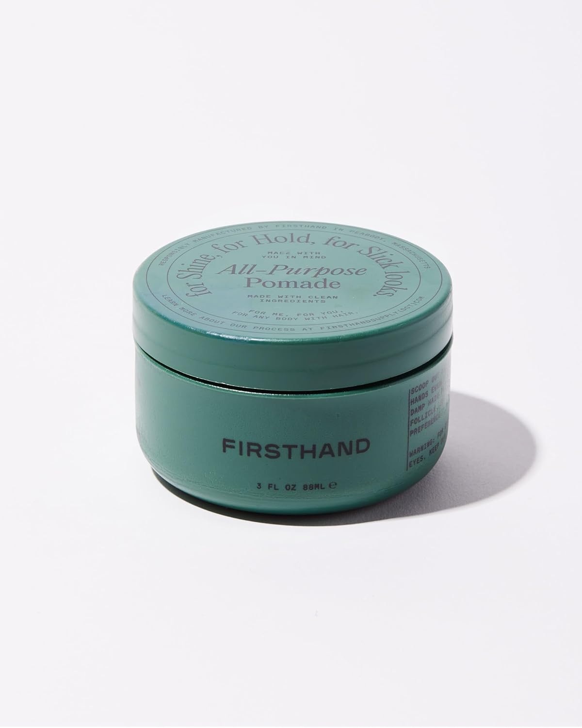Firsthand Supply All-Purpose Hair Pomade - Clean & Non-toxic Hair Care Ingredients - Gives a Low Shine, Shape and Firm Hold To Your Hair - 3oz (88ml)