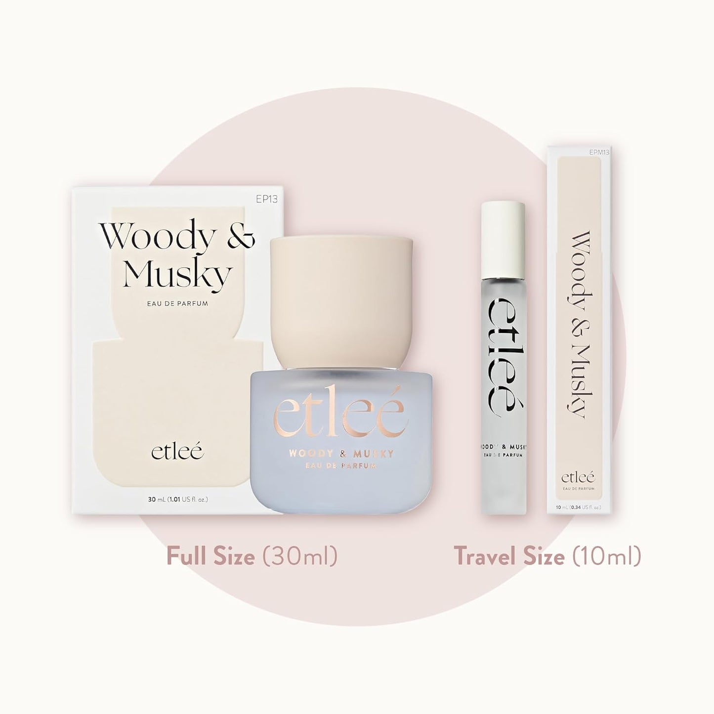 Woody & Musky Eau de Parfum 0.34oz, Long Lasting Perfume Inspired by Missing Person, Floral Woody Balsam Musk Notes With Citrus Bergamot, Jasmine & Sandalwood, Luxury Fragrance for Women & Men