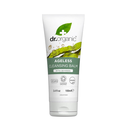 Dr. Organic Ageless Cleansing Balm with Seaweed | Moisturizing, Gentle, Removes Impurities, Certified Organic, Paraben & SLS-Free, Natural, Vegan, 100 ml / 3.4 fl oz