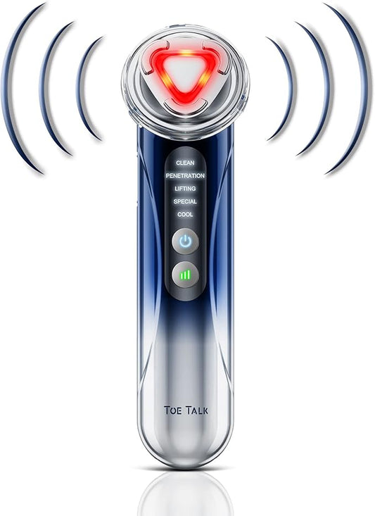 Radio Frequency Facial Machine - Home Use Anti-Aging Skin Tightening Rejuvenation Skin Care Device, Light Therapy for Wrinkles Lifting High Frequency Face Massager with EMS