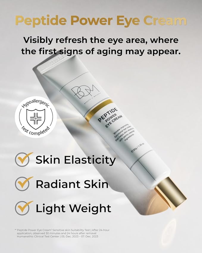 BOM COSMETICS A Set of Peptide Power Skincare With 5 Kinds of Items (Toner, Ampoule, Cream, Eye Cream, Sleeping Mask), 24K Gold & Pentapeptide for Skin Collagen Boost, Korean Skincare