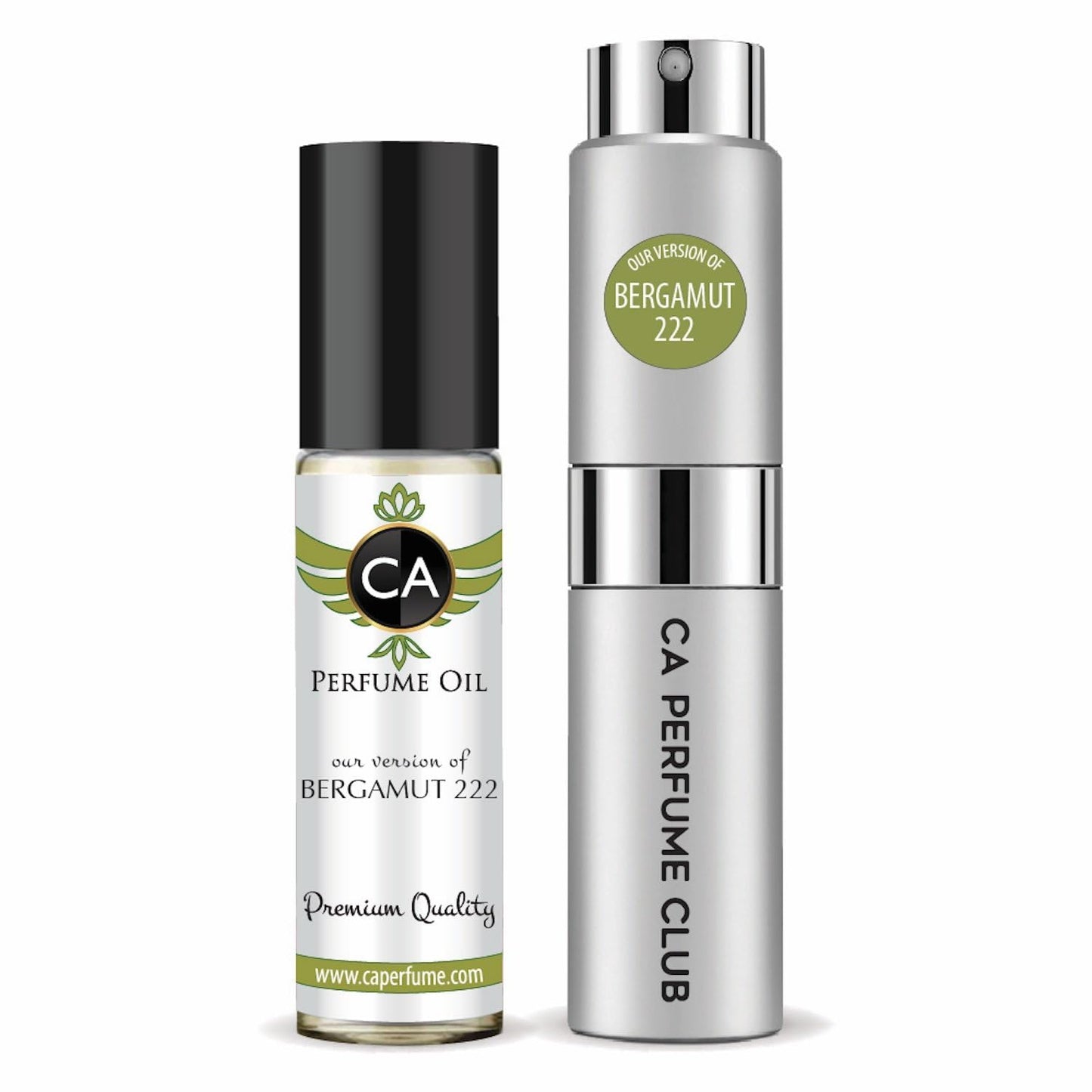 CA Perfume Duo Impression of Bergamote For Women And Men Perfume Layering Set Long Lasting Travel Size EDP + Body Oil Roll-On Bottle 0.27 Fl Oz+0.33 Fl Oz