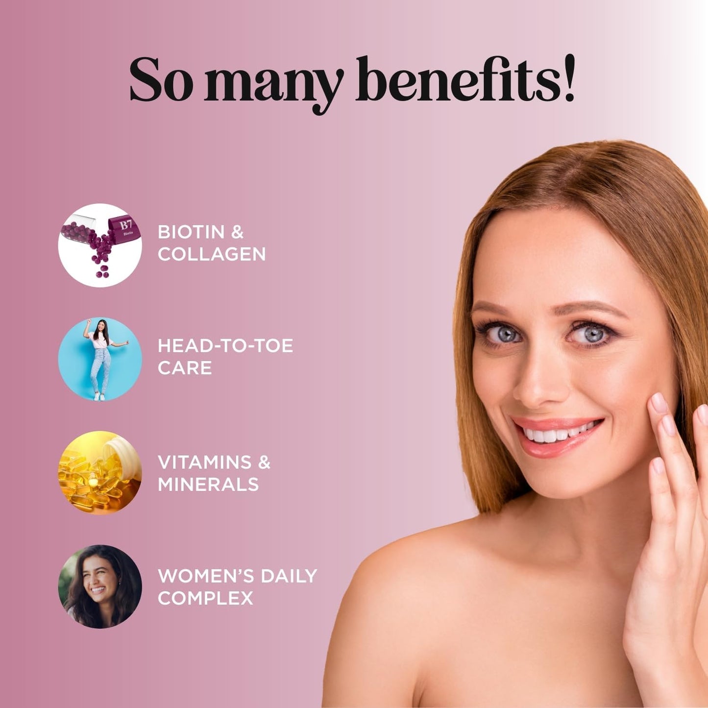 Thicker Hair Growth Vitamins for Women - Extra Strength Biotin and Collagen Supplement with Healthy Hair Vitamins for Hair Loss - Visibly Stronger and Fuller Hair Growth Supplement (1 Month) (Womens)