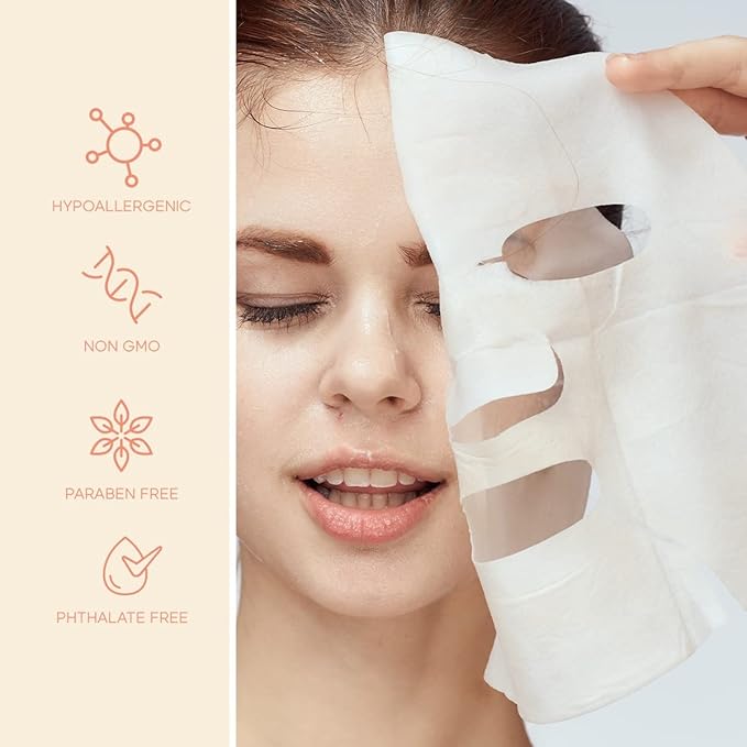 Retinol & Vitamin E Sheet Mask - Anti-Aging, Acne Scar & Hyperpigmentation - Hydrating, Dermatologist Tested Korean Skincare - Clean Beauty, Cruelty-Free, All Skin Types - 5 Masks