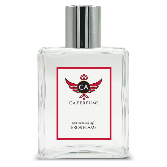 CA Perfume Impression of Eros Flame For Men Replica Fragrance Dupes Eau de Parfum Spray Bottle 3.4 Fl Oz/100ml-X1
