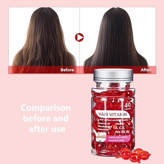 ENVISHA Hair Treatment Serum- No Rinse Moisturizing Capsules with Argan Jojoba Oils - Enriched with Vitamins A, C, E & Pro-Vitamin B5 for Frizz Control and Shine- 40 Capsules