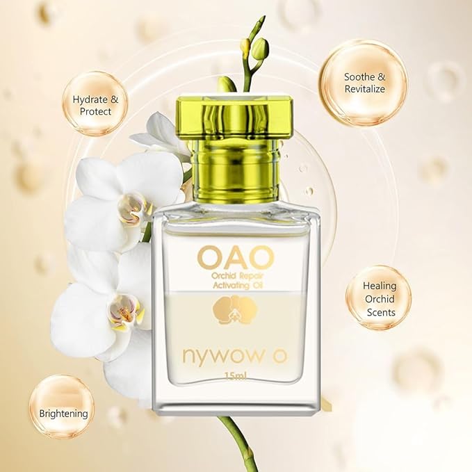 Orchid Hydration Facial Oil, Lightweight Botanical Face Oil for Deep Moisture & Radiance, Plant-Derived, for Dry & Sensitive Skin, 0.51oz