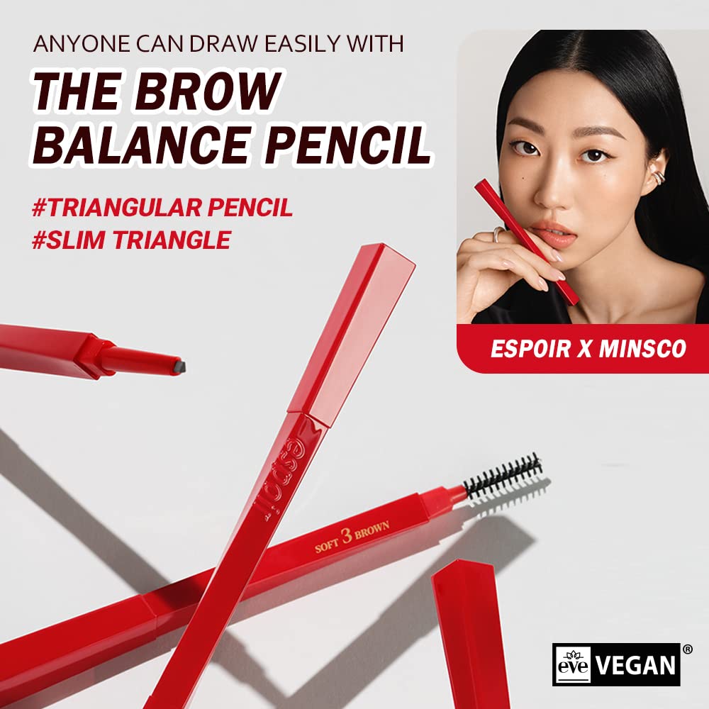 Espoir The Brow Balance Pencil #2 Cool Gray | Eye Brow Pencil that's Natural and Easy to Draw without Clumping | A Detailed and Rich Eyebrow Texture | Korean Makeup