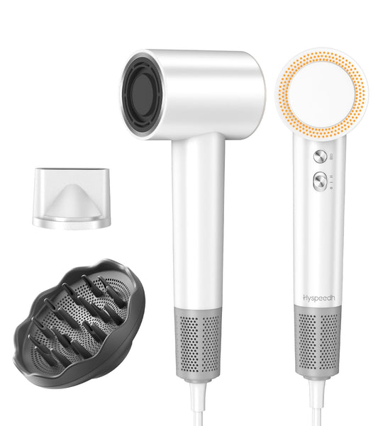 Hair Dryer with 150000 RPM High Speed 1400w Motor for 1-5min Fast Dry, 3 Heat/Cool Wind Level & 49db Low Noise,1.5 Billion Plasma & Industry-Leading Strong Magnetic Nozzle Diffuser Travel Blow Dryer