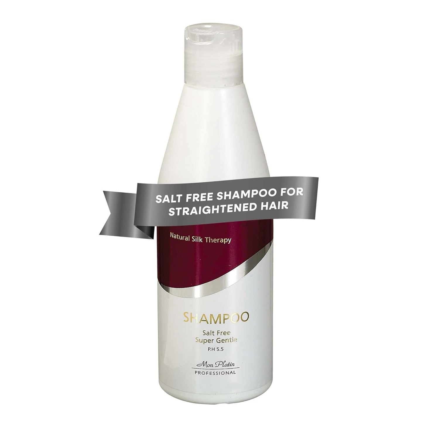 Mon Platin Natural Silk Therapy Salt-Free Shampoo for Straightened Hair - Protects Keratin & Brazilian Treatments, Sulphate-Free Formula, Keeps Hair Vibrant, 400ml