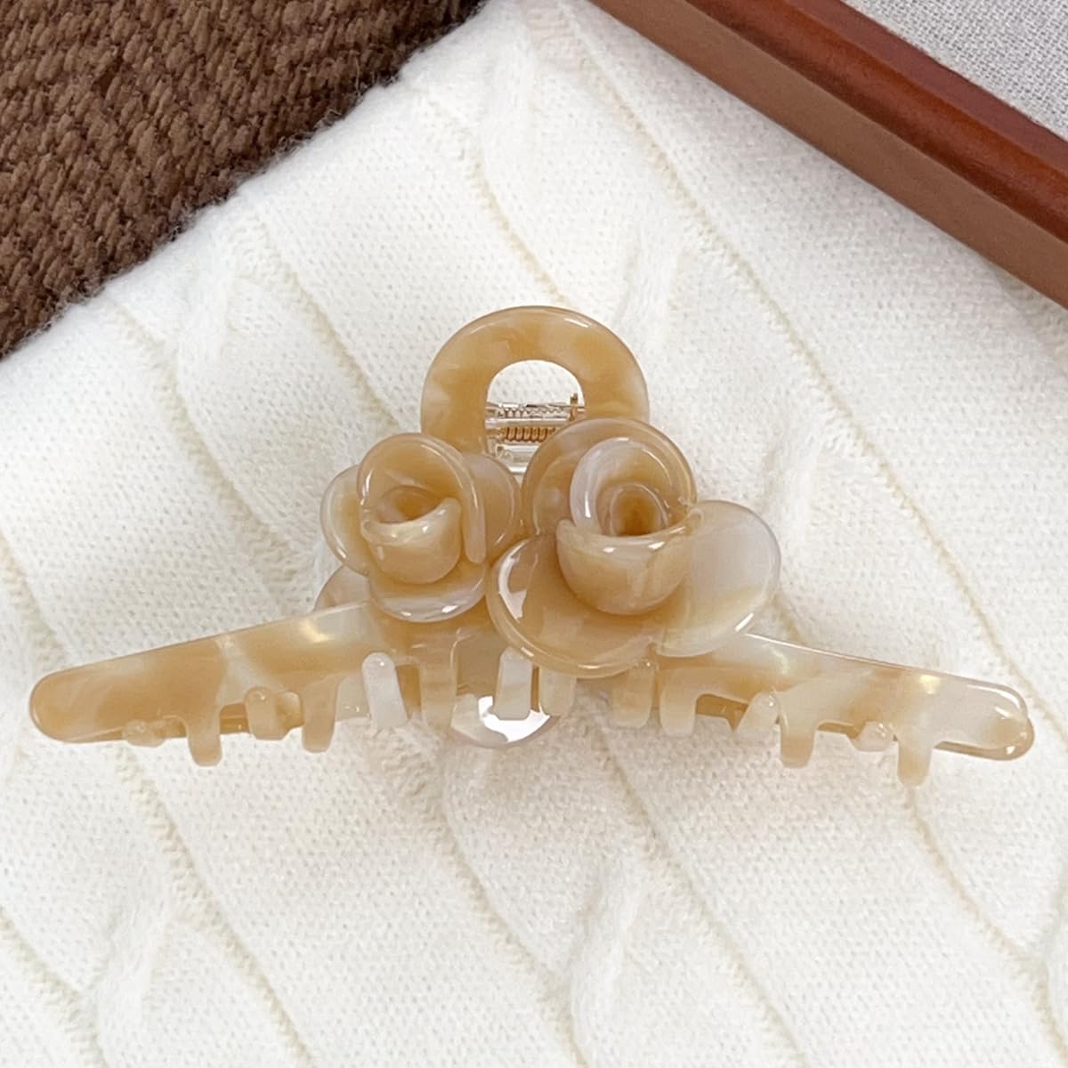 Premium Acetate Hair Clip for Women - Elegant Plant-Based Hair Claw with Secure Hold, Gentle on Hair (A-Iridescent Brown, 5.1 * 2.3 * 2.1inch)